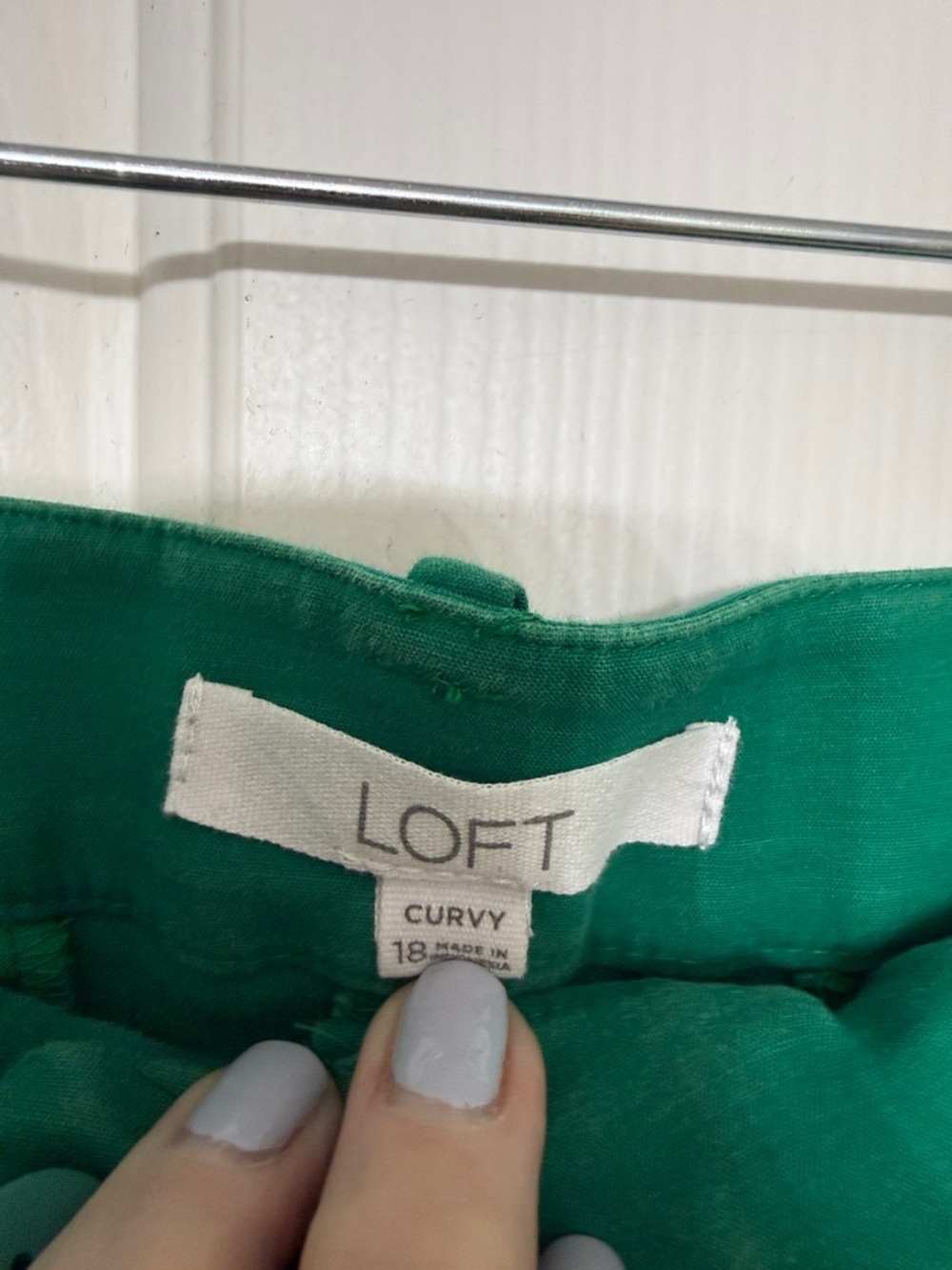 Loft Curvy Emerald Green Classic Straight-Leg Pants - Picture 2 of 3
